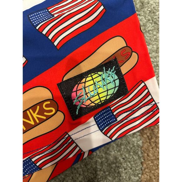 SLUNKS Hot Dog 4th Of July Volleyball Shorts For Men, MEDIUM - Picture 3 of 4
